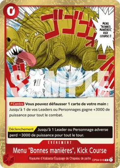 Menu "Bonnes manières", Kick Course OP04-016 R1 One Piece Card the Best vol.2