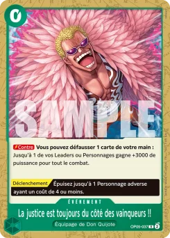 La justice est toujours du côté des vainqueurs !! OP05-037 P2 Carte promo