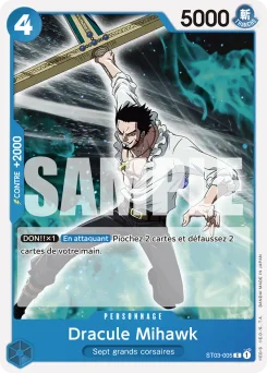 Dracule Mihawk ST03-005 P1 Bleu Don Quijote Doflamingo