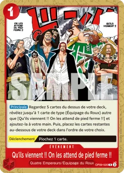Qu'ils viennent !! On les attend de pied ferme !! OP09-020 P1 Rouge Shanks