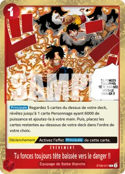 Tu fonces toujours tête baissée vers le danger !! ST30-017 Luffy et Ace
