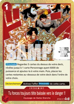 Tu fonces toujours tête baissée vers le danger !! ST30-017 P1 Luffy et Ace