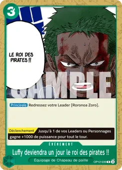 Luffy deviendra un jour le roi des pirates !! OP12-039 P1 Vert Roronoa Zoro